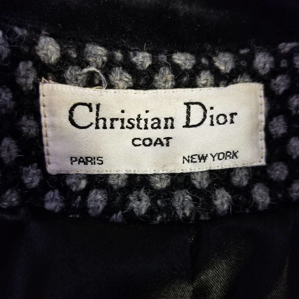 Christian Dior Peak Lapel Trench Coat Black & Gray - Picture 11 of 12